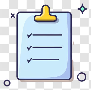 Cartoon - Clipboard With Checklist Transparent PNG