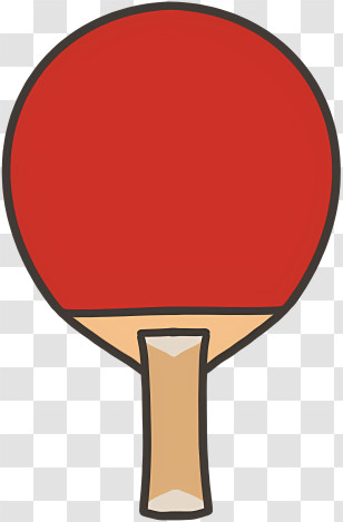 Icon - Red Table Tennis Paddle Illustration Transparent PNG