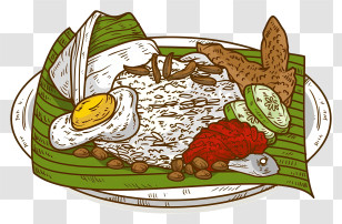 Thai Food - Traditional Meal With Rice And Egg Transparent PNG