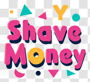 Shave Money - Playful Shave Money Logo Transparent PNG