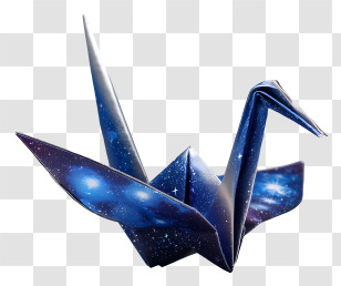 Celestial Origami Crane - Space Origami Crane Transparent PNG