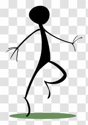 Stick Figure Jumping - Dancing Stick Figure Illustration Transparent PNG