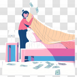 Making Bed - Money Hidden Under Mattress Transparent PNG