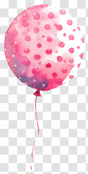 Single Balloon - Pink Polka Dot Balloon Illustration Transparent PNG