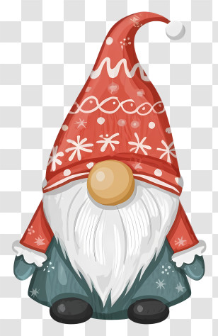 Cartoon - Christmas Gnome With Red Hat Transparent PNG