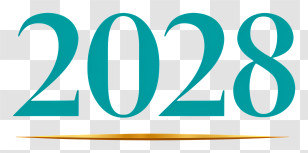 Year 2028 - 2028 Teal Numerals Transparent PNG
