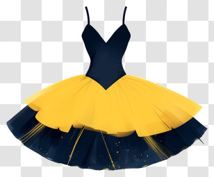 Tutu Ballet Dress - Elegant Yellow And Black Dress Transparent PNG