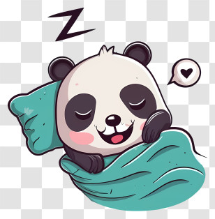 Panda Bear - Sleeping Panda With Blanket Transparent PNG