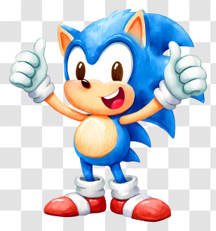Sonic The Hedgehog - Happy Blue Hedgehog Cheering Transparent PNG