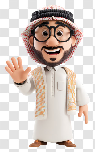 Arab Businessman - Smiling Cartoon Man In Traditional Clothing Transparent PNG