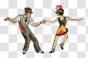 Lindy Hop Swingout Dance Drawing - Costume - Vintage Wallpaper Transparent PNG