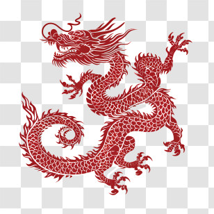 Food - Red Chinese Dragon Illustration Transparent PNG