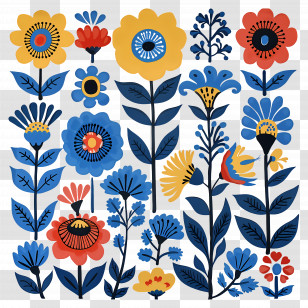 Floral Pattern - Colorful Flowers In Bloom Transparent PNG