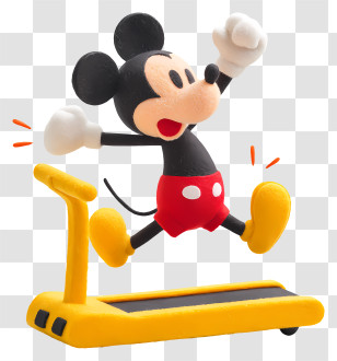 Mickey Mouse Running On Treadmill - Mouse Running On Treadmill Cartoon Transparent PNG