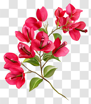 Bougainvillea Flower - Pink Flowers Illustration Transparent PNG