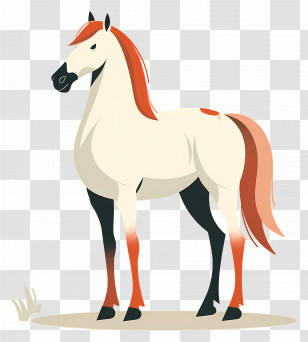 Horse - Illustration Of A White Horse Standing Transparent PNG