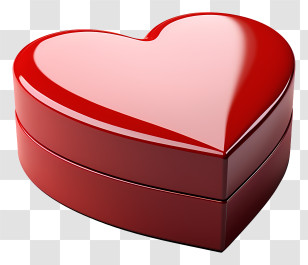 Gift Box - Red Heart-Shaped Decorative Box Transparent PNG