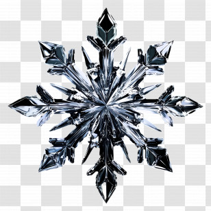 Crystal Snowflake - Shiny Decorative Snowflake Design For Winter Transparent PNG