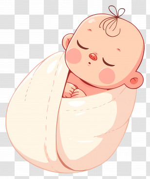 World Prematurity Day - Cute Sleeping Baby Wrapped In Blanket Transparent PNG