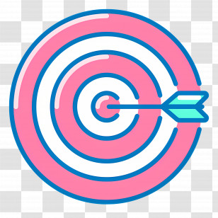 Dart Board - Pink Target With Arrow Icon Transparent PNG