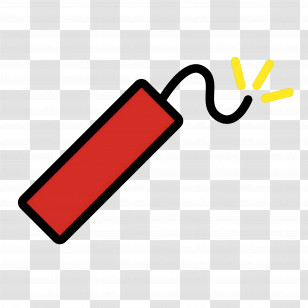 Firecracker Emoji - Red Firecracker With Lit Fuse Transparent PNG