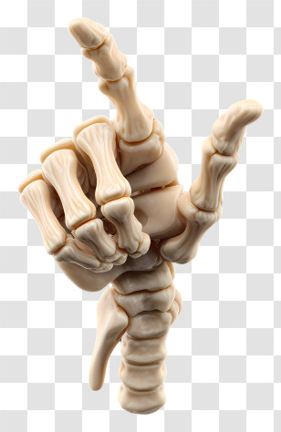 Skeleton Hand Pointing - Realistic Skeleton Hand Gesture Transparent PNG