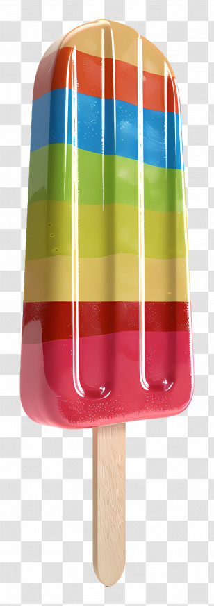 Popsicle - Colorful Popsicle Stick In Rainbow Shades Transparent PNG