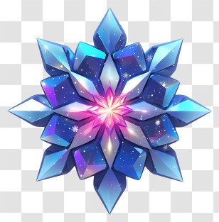 Snowflake Art - Crystal Snowflake Emblem Transparent PNG