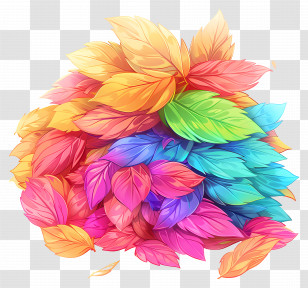 Autumn Leaves Pile - Bright And Colorful Leaves Transparent PNG