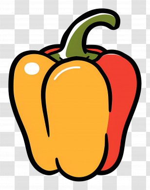 Cartoon Bell Pepper - Yellow And Red Cartoon Bell Pepper Illustration Transparent PNG