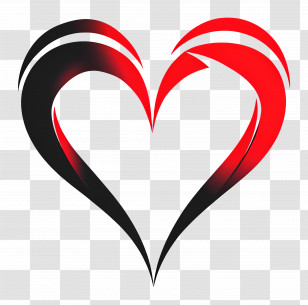 Eternal Love - Artistic Red And Black Heart Design Transparent PNG