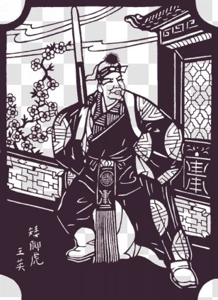 Water Margin An Daoquan Bao Xu Wang Ying 108 Stars Of Destiny - Black And White - Dwarf Tiger Transparent PNG