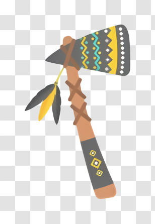 Arrow - Decorative Tomahawk With Feathers Transparent PNG