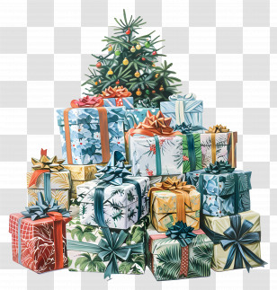 Pile Of Gifts - Christmas Tree With Gifts Transparent PNG