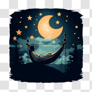 Global Sleep Under The Stars Night - Hammock Under The Moon Transparent PNG