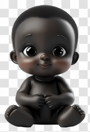 Black Baby - Adorable Baby Character Illustration Transparent PNG