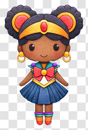 Cute Magical Girl - Kawaii Sailor Doll Character Transparent PNG
