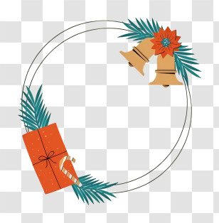 Christmas Decorations - Christmas Wreath With Bells Transparent PNG