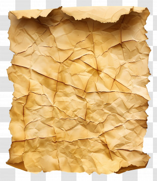 Old Ripped Paper - Crumpled Vintage Brown Paper Texture Transparent PNG