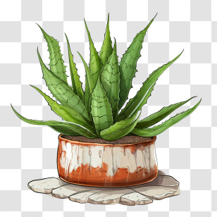 Aloe Vera - Potted Aloe Vera Plant For Natural Home Decor Transparent PNG
