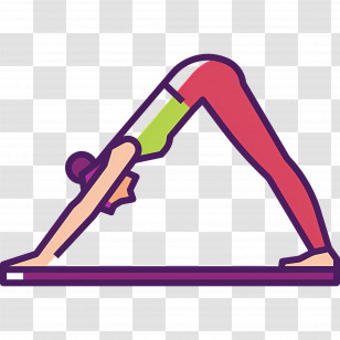 Meditation - Fitness Downward Dog Pose Yoga Icon Illustration Transparent PNG