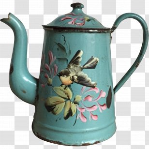 Coffeemaker Kettle Antique Mug - Tableware - Hand-painted Birds Transparent PNG