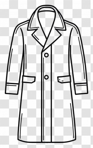 Trench Coat - Outline Coat Fashion Illustration Transparent PNG