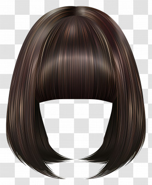 Hair Style - Illustration Of Short Black Bob Hairstyle Transparent PNG