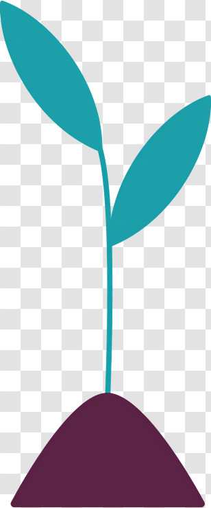 Simple Abstract Plant - Green Sprout Growing From Soil Transparent PNG
