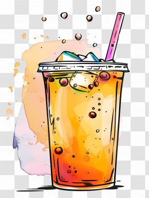 Milk Tea - Refreshing Iced Drink Illustration Transparent PNG