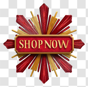 Shop Now - Red Gold Shop Now Badge Transparent PNG