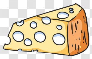 Cartoon - Cartoon Cheese Wedge Illustration Transparent PNG