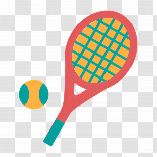 Tennis Racket - Colorful Tennis Racket And Ball For Sports Enthusiasts Transparent PNG
