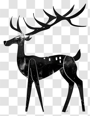 Deer - Black Deer Silhouette Transparent PNG